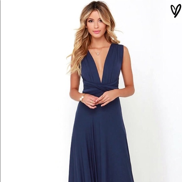 Lulus Dresses & Skirts - Lulu’s Maxi Bridesmaid Dress Navy Medium
